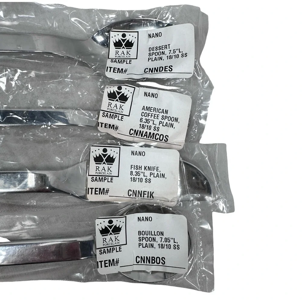 RAK Porcelain Nano 18/10 Stainless Steel Flatware Set 17 Mixed Pieces Silver NEW